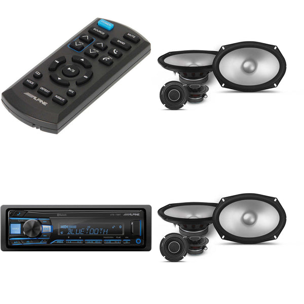 Alpine UTE-73BT, RUE-4360 Remote with 2 Pairs Alpine S2-S69C Type S 6x9" Component Speakers