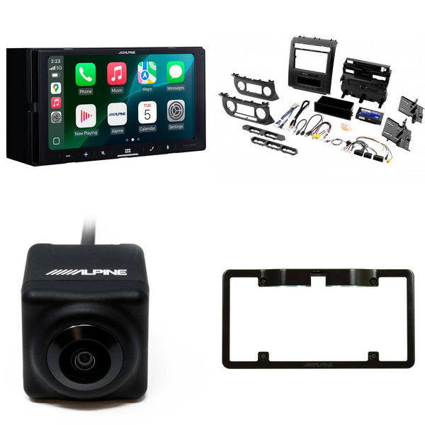 Alpine iLX-W770 7-Inch Receiver + PAC RPK4-FD2101 2015+ Ford Truck W/8" Kit + Back up Camera and License Plate Frame