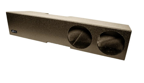 Elite Audio Enclosures | GMC Sierra / Chevrolet Silverado Crew Cab 2019+ Dual 10" Ported - USA Made Subwoofer Box with Bed Liner Spray Finish