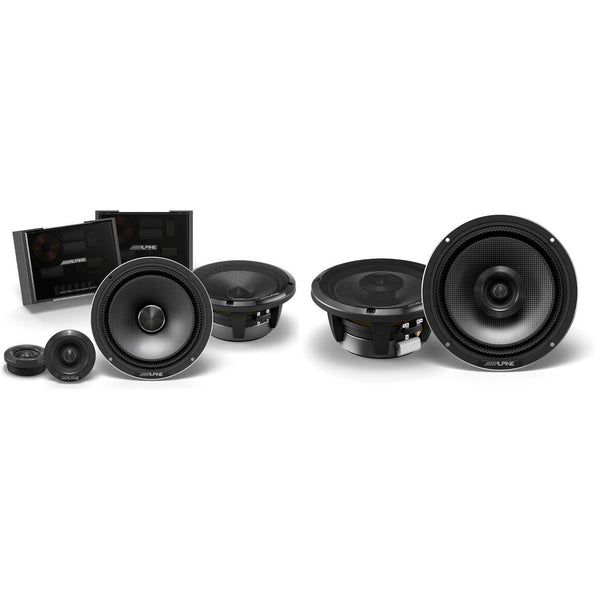 Alpine HDZ-65CS Status Series Hi-Res 6.5” 2-Way Slim-fit Component Speaker Set with HDZ-65 Status Hi-Res 6.5” Coaxial Speaker Set