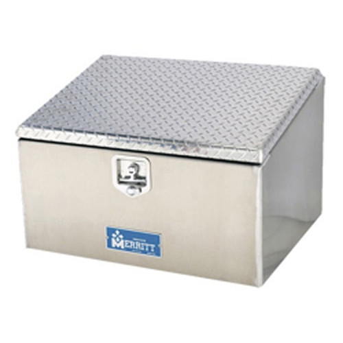 20 X 23 X 30 Inch Aluminum Logger Box W/ Diamond Plate Top Opening Lid & Cross Frame Mount Kit By Merritt