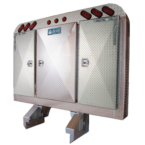 68 X 84 Inch Aluminum Northern-Light Cab Rack W/ 3 Door Enclosure & 9 LED Lights By Merritt