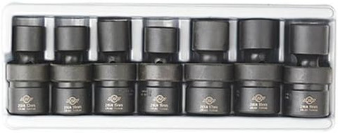 Sunex 7 Piece Metric Swivel Socket Set, Shallow 13-19mm (2655)