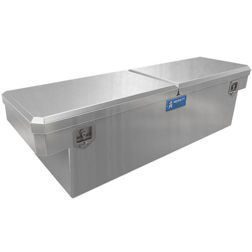 Merritt Aluminum Extra Deep Crossbody Box, 16 X 20 X 60 In, Double Doors, Powder Coated, For Mid-Size Truck