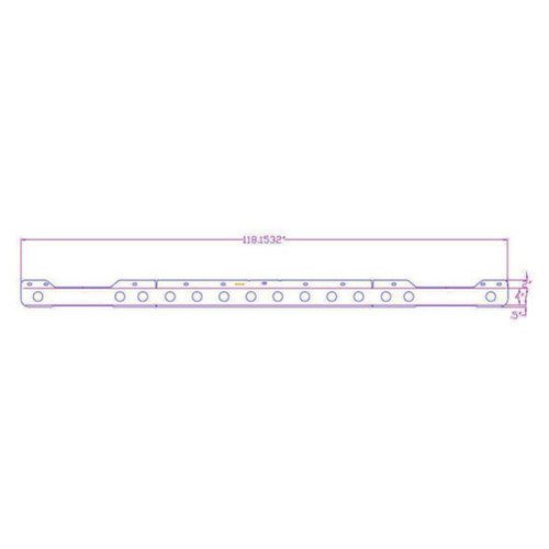 Stainless Steel 4 Inch EK Bumper Spoiler W/ 14 Round Light HolesFor International 9400 1996-Older