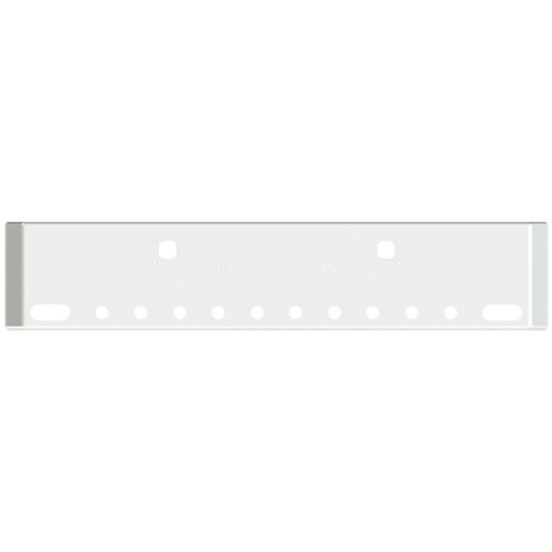 18 Inch Chrome American Road Runner Mitered Corner Bumper With Tow, 2 Oval And 10 Rnd 2 Inch Light Holes For Kenworth W900A 1967 - 1981