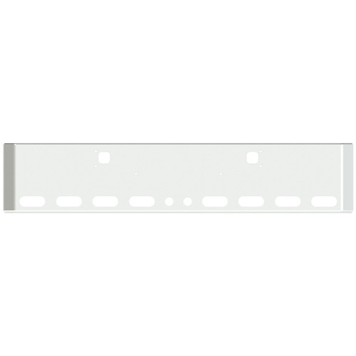 22 Inch Chrome American Road Runner Mitered Corner Bumper With Tow, 8 Oval And 2 Rnd 2 Inch Light Holes For Kenworth W900B, W900L