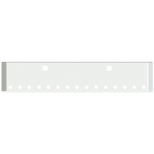 22 Inch Chrome American Road Runner Mitered Corner Bumper With Tow And 15 Rnd 2 Inch Light Holes For Kenworth W900B, W900L