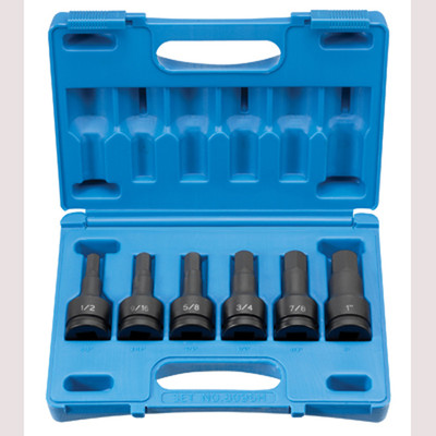 Grey Pneumatic 3/4" Drive 6-Piece Hex Driver Set (8096H)
