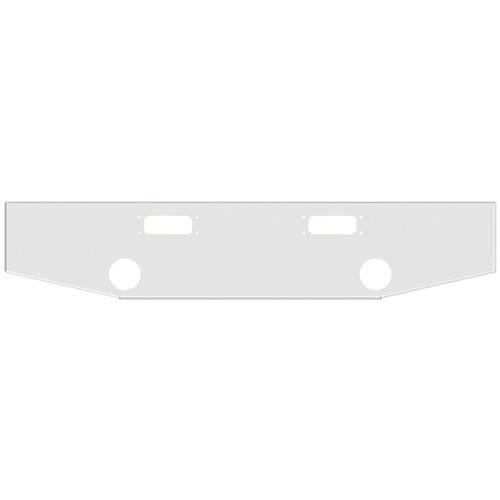 12 Inch Chrome Tapered Boxed End Bumper W/ Mounting, 2 Round Fog Light & Tow/Hitch Holes For Peterbilt 359 1967-1986 / 352 Cabover 1967-1980