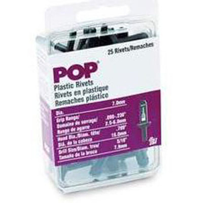 Helicoil Plastic Rivets, 6.3mm, 25 Pack (57735)