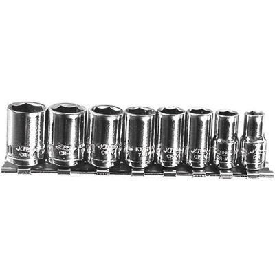 K Tool 8-Pc 1/4" Drive 6mm–13mm Shallow 6-Point Socket Set (26100)
