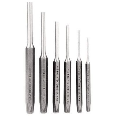 K Tool 6-Piece Pin Punch Set, 3/32–5/16 Inch Sizes (72900)