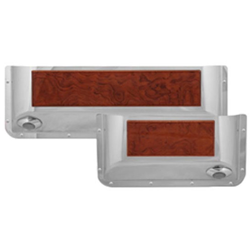 Rockwood Stainless Steel Door Pocket With African Rosewood Trim