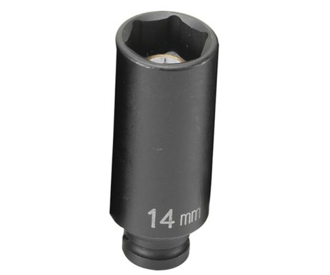 Grey Pneumatic 1/4" Drive x 14mm Magnetic Deep Socket (914MDG)