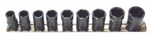 H.B. Products TSMS3809B 9 Piece 3/8" Drive Metric Turbosocket Set