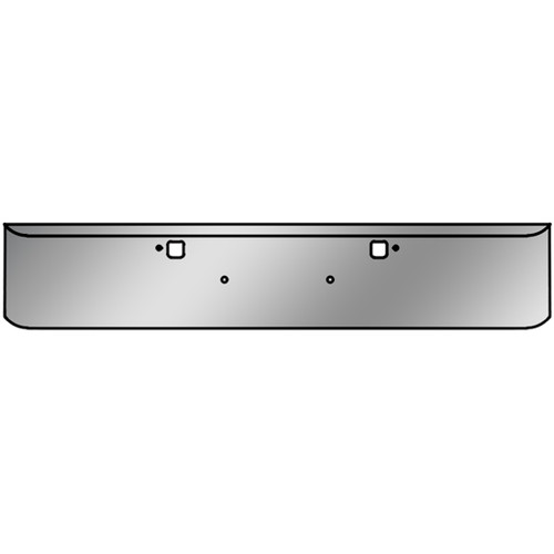 BESTfit Stainless Steel 18 Inch Texas Bumper, 11 Gauge W/ Hand Formed Ends, Mounting & Tow Holes For Peterbilt 365, 367, 388, 389, 367
