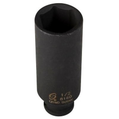 Sunex Tools 1/4" Drive 6 Point Deep Impact Socket, 1/2 Inch (816D)