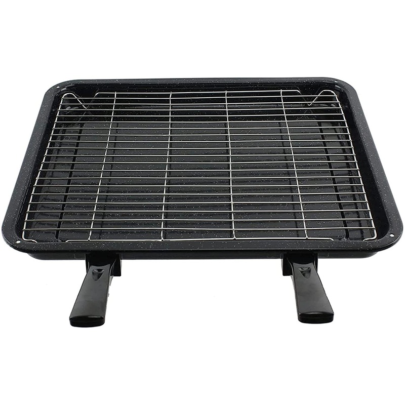 Extra Large Enamel Grill Tray & Rack for BOSCH Oven Cooker (370 x 440mm)